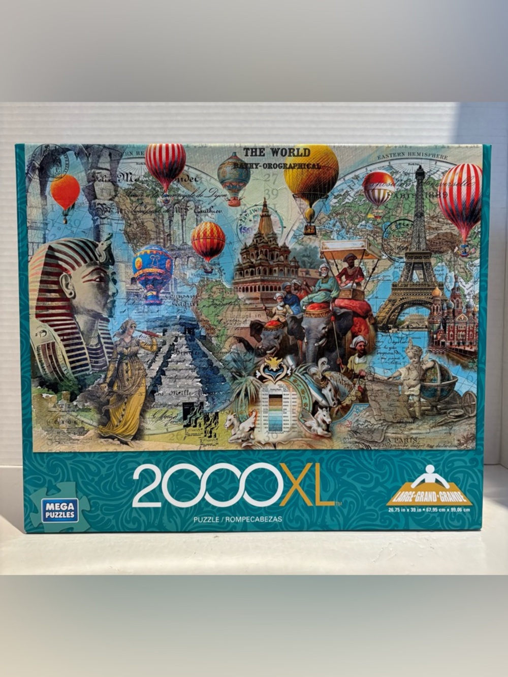 MEGA "THE WORLD BATHY-OROGRAPHICAL " PUZZLE 2000 XL PIECES  New Sealed